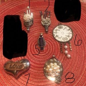 Pendants, cabochon, and necklace